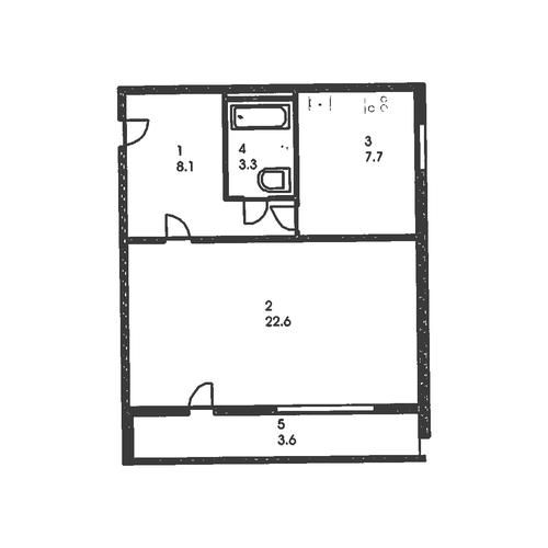 Pārplānošana: Vienistabas dzīvoklis, 104-B2/1