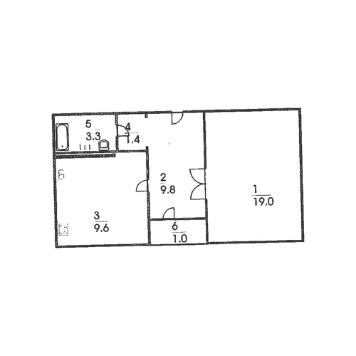 Pārplānošana: Vienistabas dzīvoklis, 119-B1/1