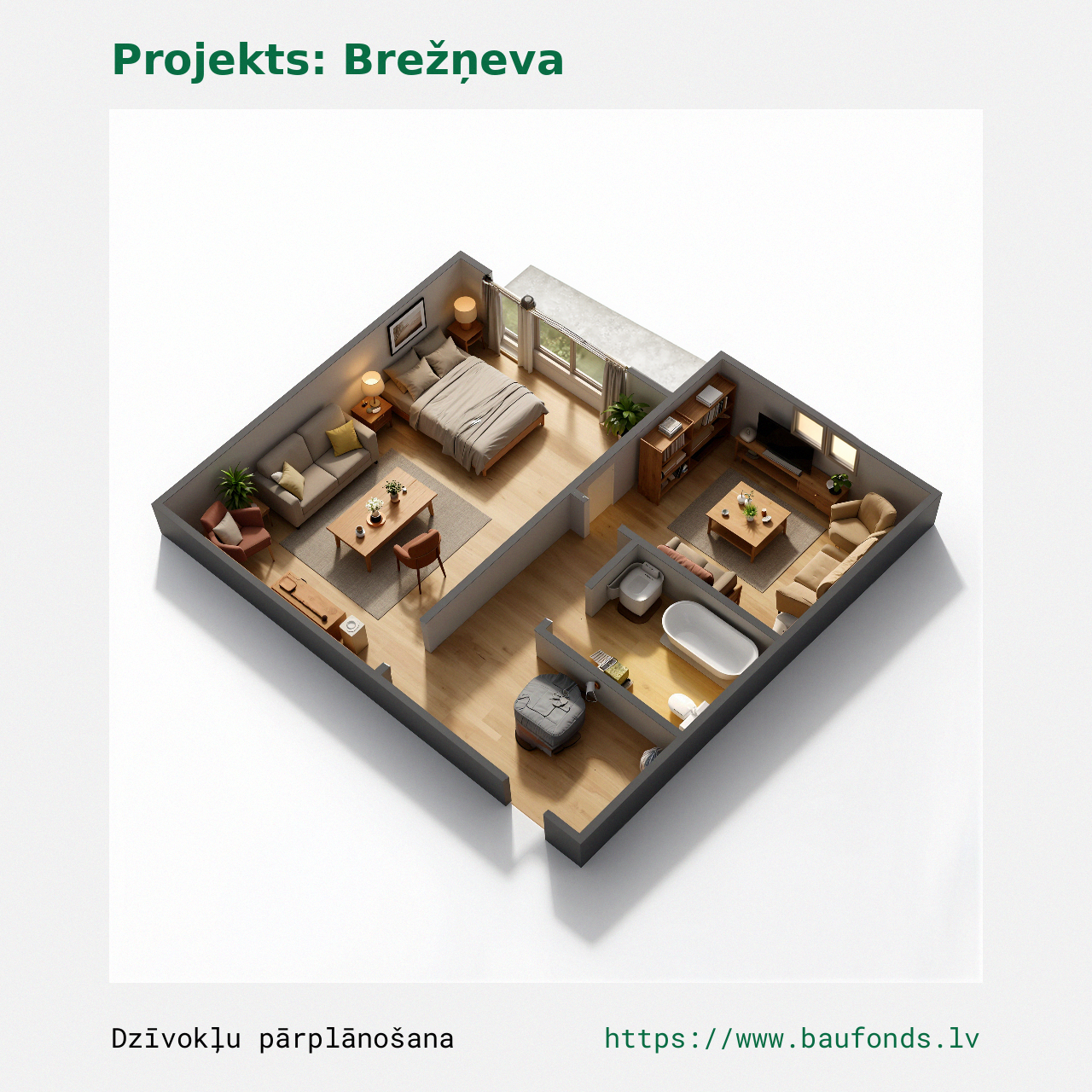 One-bedroom apartment, Brezhnevka (BRE-A2/1). Area 14-29 m² / C