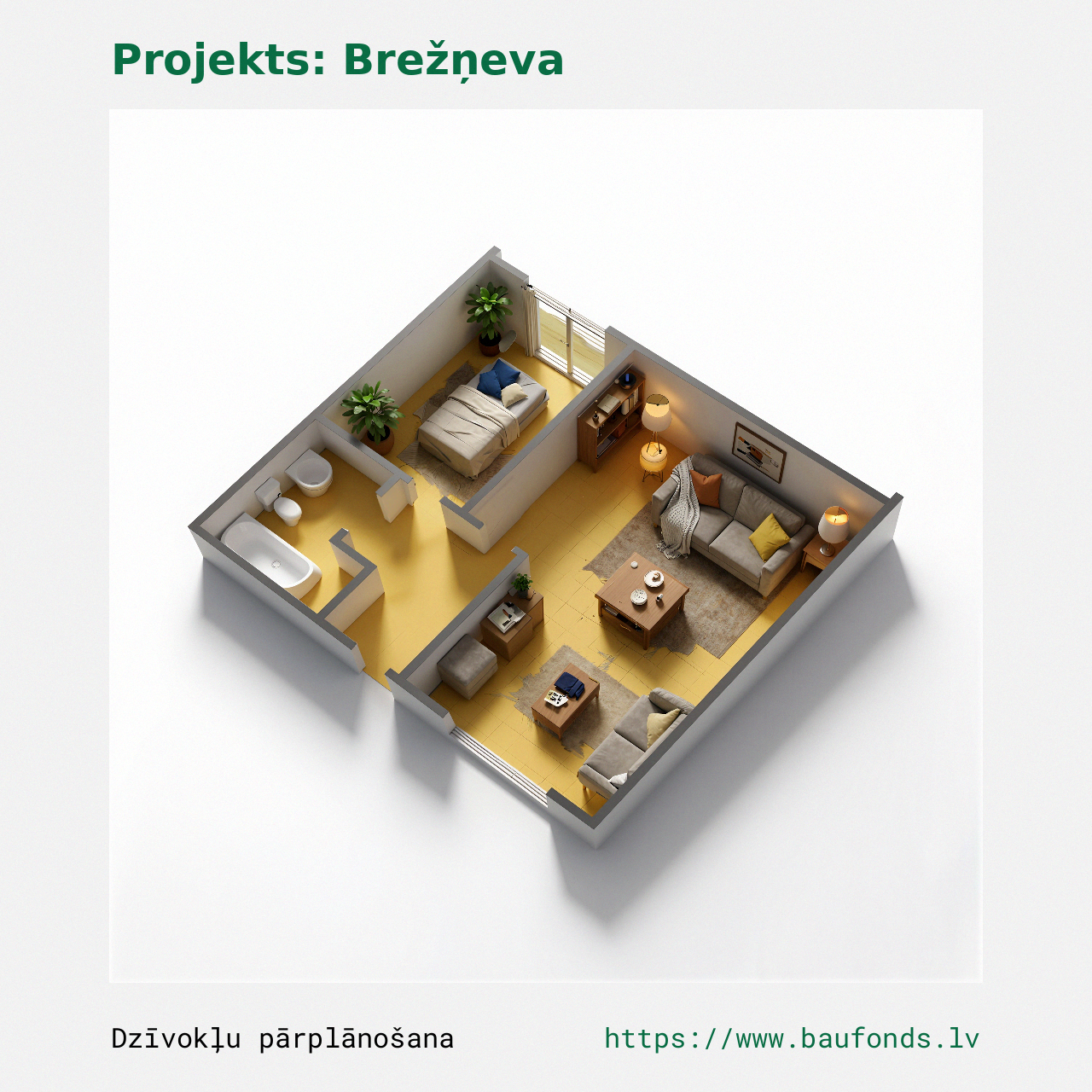 One-bedroom apartment, Brezhnevka (BRE-C4/1). Area 15-29 m² / C