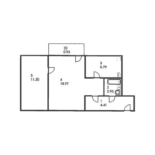 Pārplānošana: Divistabu dzīvoklis, HRU-B2/2