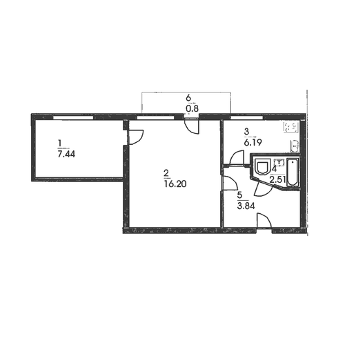 Pārplānošana: Divistabu dzīvoklis, LIT-B2/2