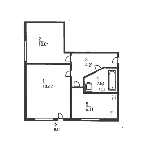 Pārplānošana: Divistabu dzīvoklis, LIT-B1/2